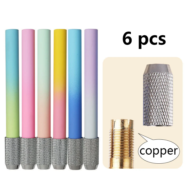 

Упаковка из 6 удлинителей для карандашей с двумя наконечниками — многоразовые держатели для коротких карандашей, эргономичное пособие по письму в школе/офисе (дети/взрослые)