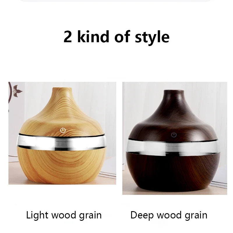 300ML Wood Grain USB LED Mini Air Humidifier Essential Oil Diffuser Aroma for Xiaomi