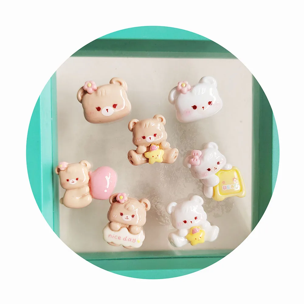 

Resin Cartoon Bear Flat Back Cabochon Scrapbooking DIY Phone Case Jewelry Hairpin Craft Decoration Accessories