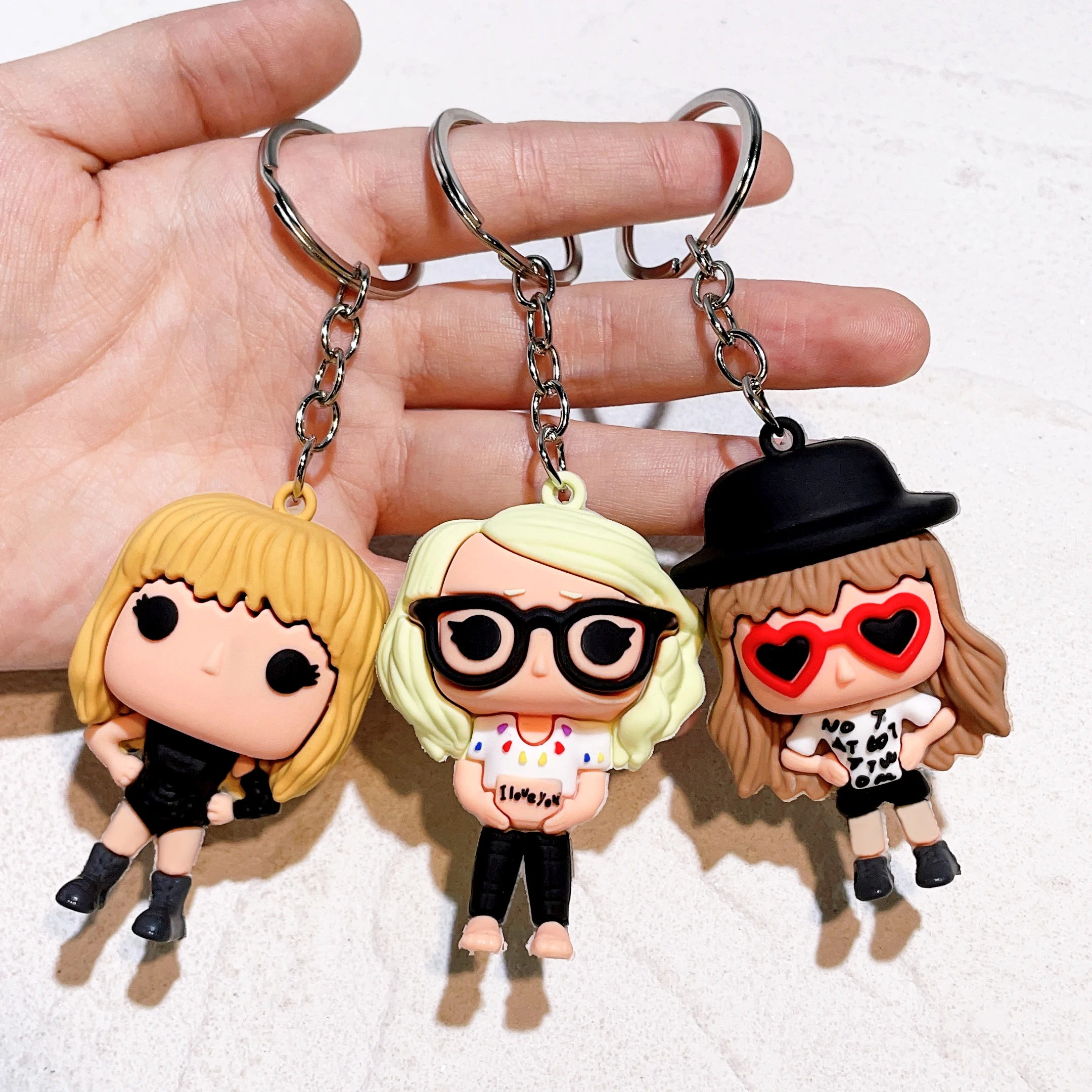 Singer Swift the Taylor Keychain Kawaii Taylor Guitar Music Notation Keyring Car Key Holder for Party Accessories Gifts