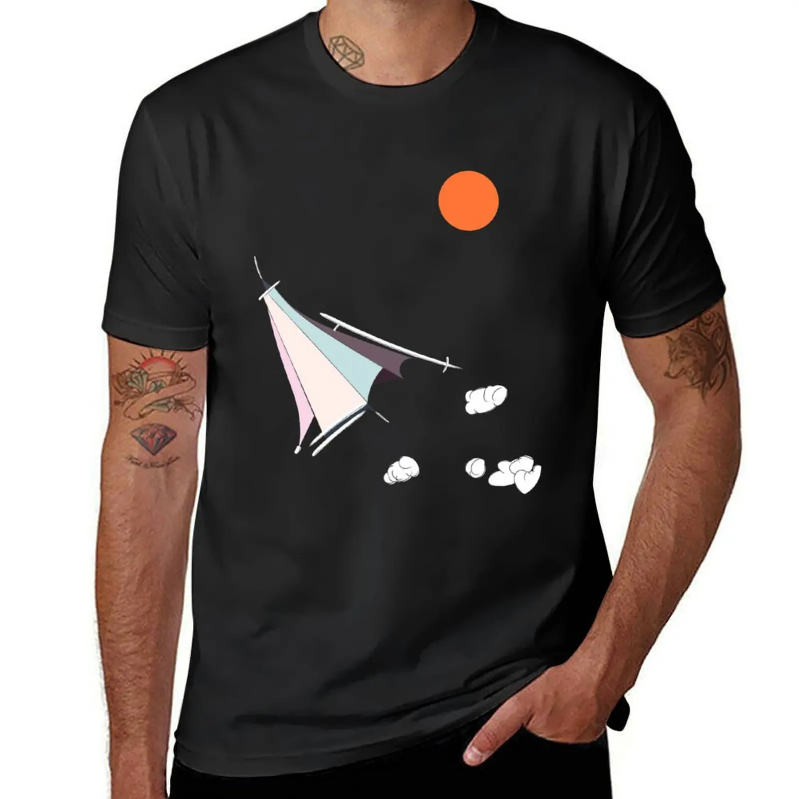 Paper Spaceship 1 T-Shirt korean fashion summer top Short sleeve tee men