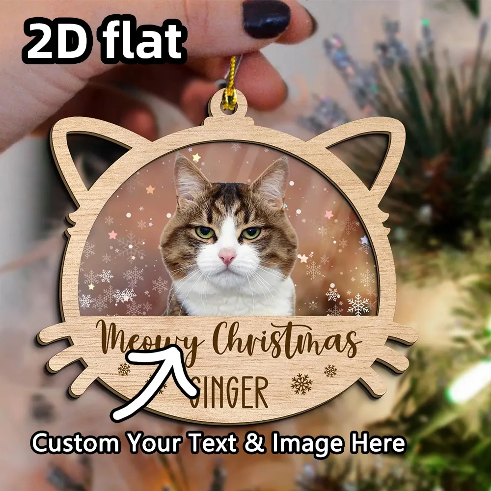 Custom Cat Ornament Christmas Decoration | Personalized Cat Portrait Keepsake | Pet Memorial Gift | Unique Cat Lover Holiday Orn
