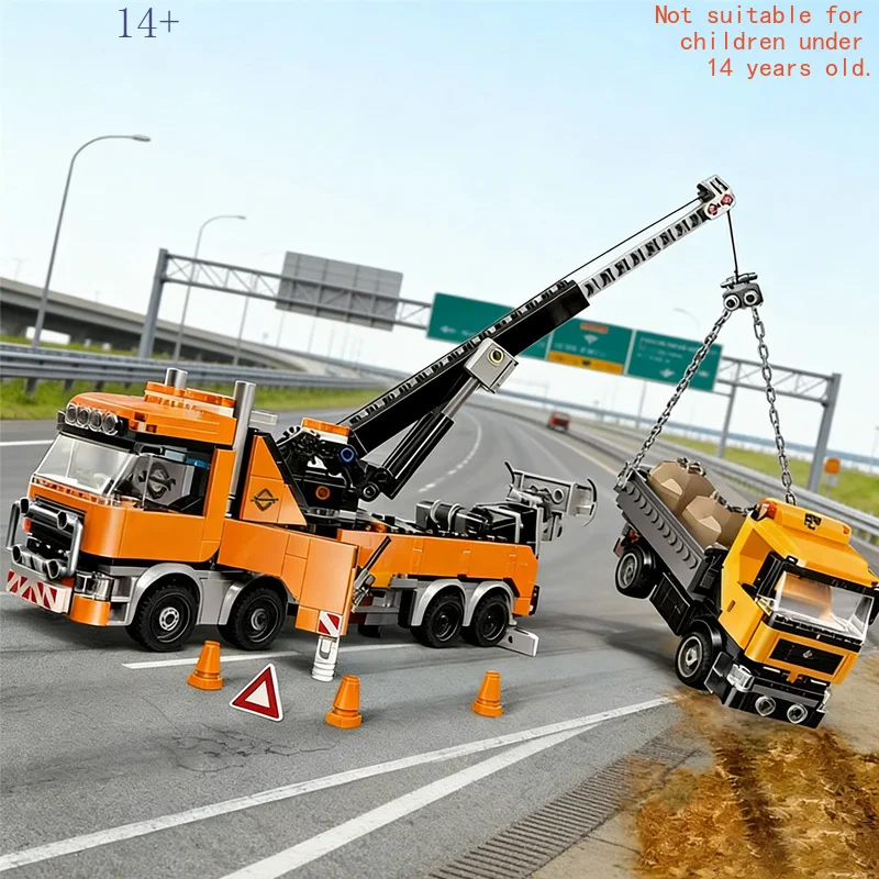 

Набор строительных блоков MOC 60467 City Series Heavy Tower Crane Truck, подарок на Рождество и Хэллоуин