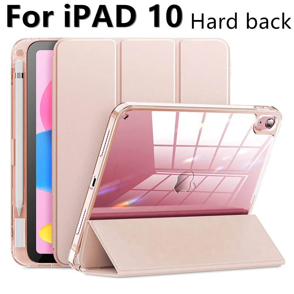

Pencil Holder For iPad Case iPad 10th Generation A2696 A2757 A2777 Transparent Hard Jelly Cover Cases For iPad 10 9 2022 Case