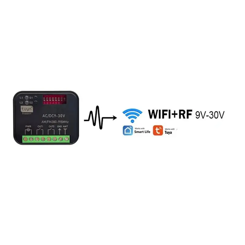 FEDI-For RX-MULTI Tuya Universal 433Mhz 868Mhz WIFI Gate Remote Control Receiver 2CH 300-868Mhz Controller