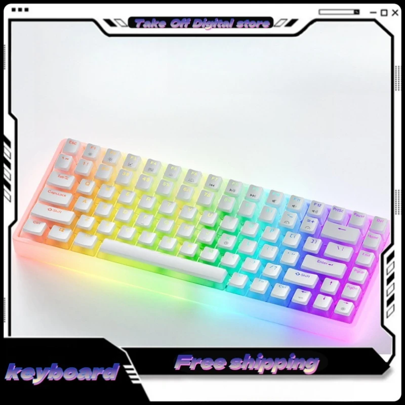 G30 Mechanical Keyboard Wired Connection Rgb Colorful Light Effect Pc Fog Transparent Shell Suitable Desktop Computers Laptops