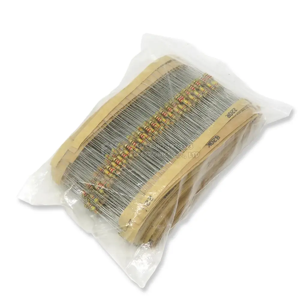 1500PCS 1/4W Carbon Film Resistors Assorted kit 75Values (1 ohm~ 10M ohm) Resistance 5% Tolerance Resistor Pack