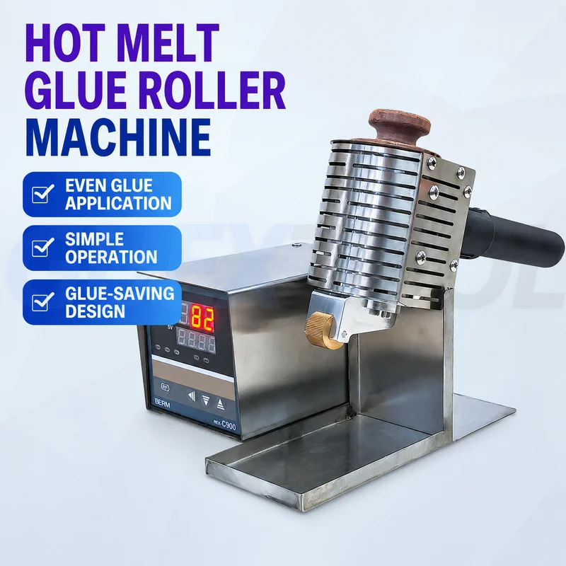 Hot Melt Glue Rolling Machine Manual Adhesive Coating Roller Applicator Hand Pushed Hot Melt Adhesive Rolling Machine