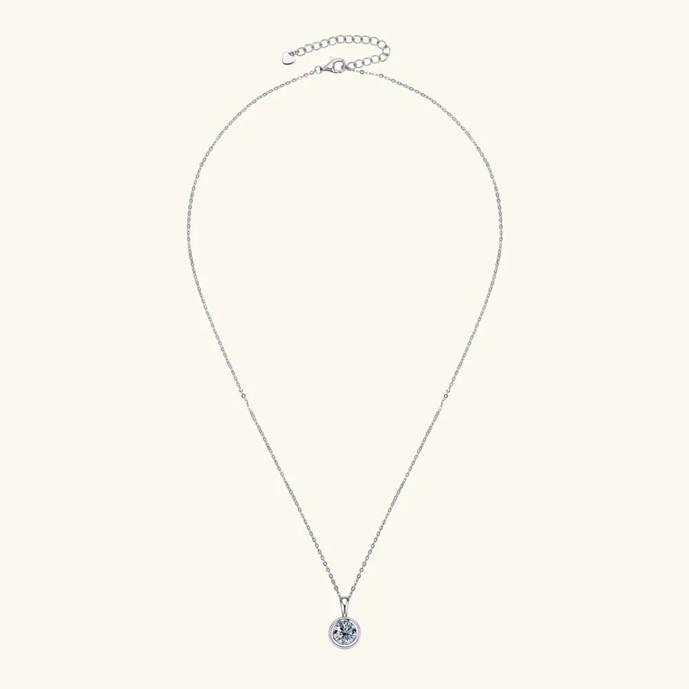JoyceJelly 2ct Moissanit-Halskette für Frauen, S925-Sterlingsilber-Anhänger, Schlüsselbeinkette für Hochzeit, weiblicher Luxus-Halsschmuck – Detail 4