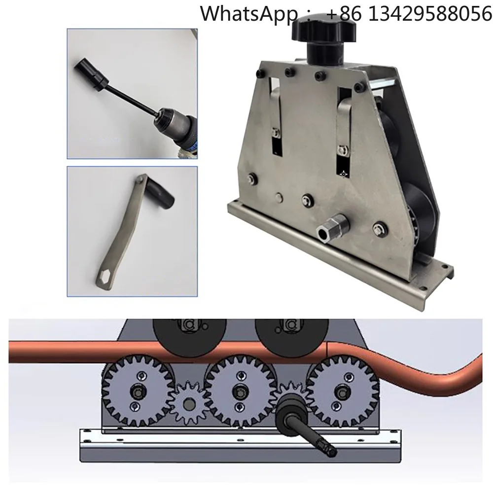 

Manual Pipe Straightener - Copper/Aluminum/AC/Oil Pipe Straightening Tool with 3 Rollers (6-25mm) for HVAC/Automotive Use