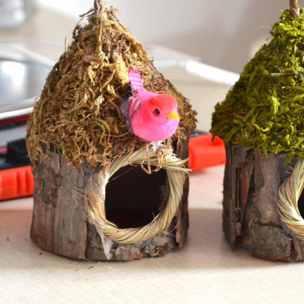 

Simulated Bark Bird Nest Natural Realistic Supplies Indoor Outdoor Home Garden Decoration Random Bird Colors Home Ornament