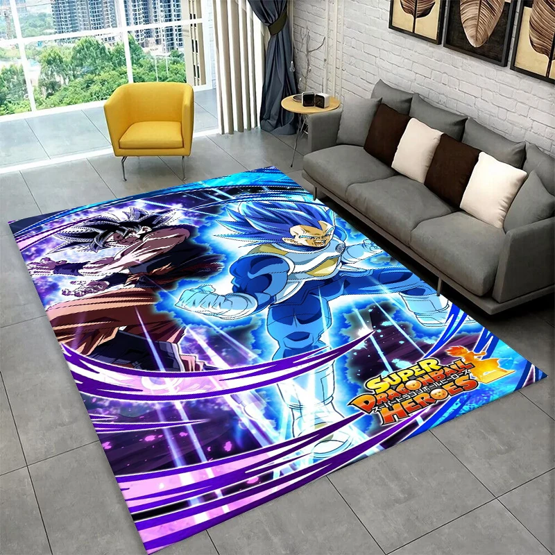 Cartoon D-Dragon Ball Anime-Spiel-Teppich für Spielzimmer, Schlafzimmer, Wohnzimmer, Sofa, Heimdekoration, Kinderteppich, rutschfeste Bodenmatte