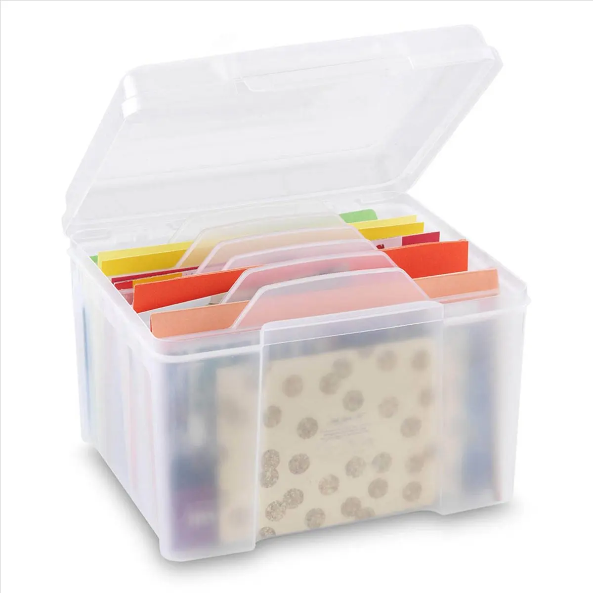 2X Greeting Card Organizer & Storage Box with 6 Adjustable Dividers for Holiday Birthday Get Well Cards Photos