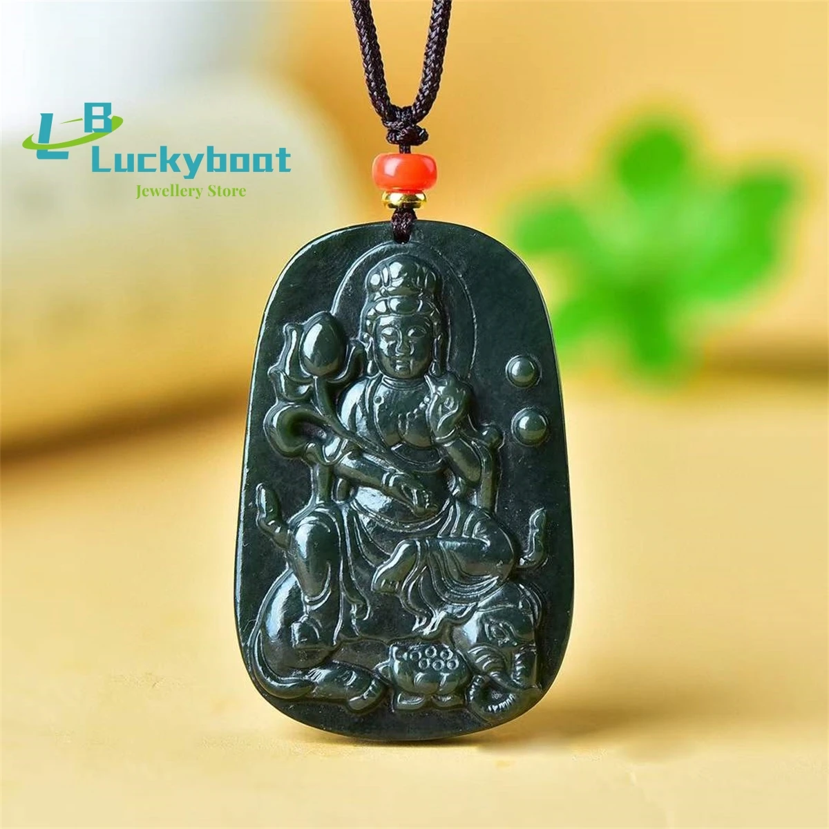 

Natural Hetian Qingyu Puxian Guanyin Pendant Simple and Personalized Exquisite Fashion Versatile for Men and Women