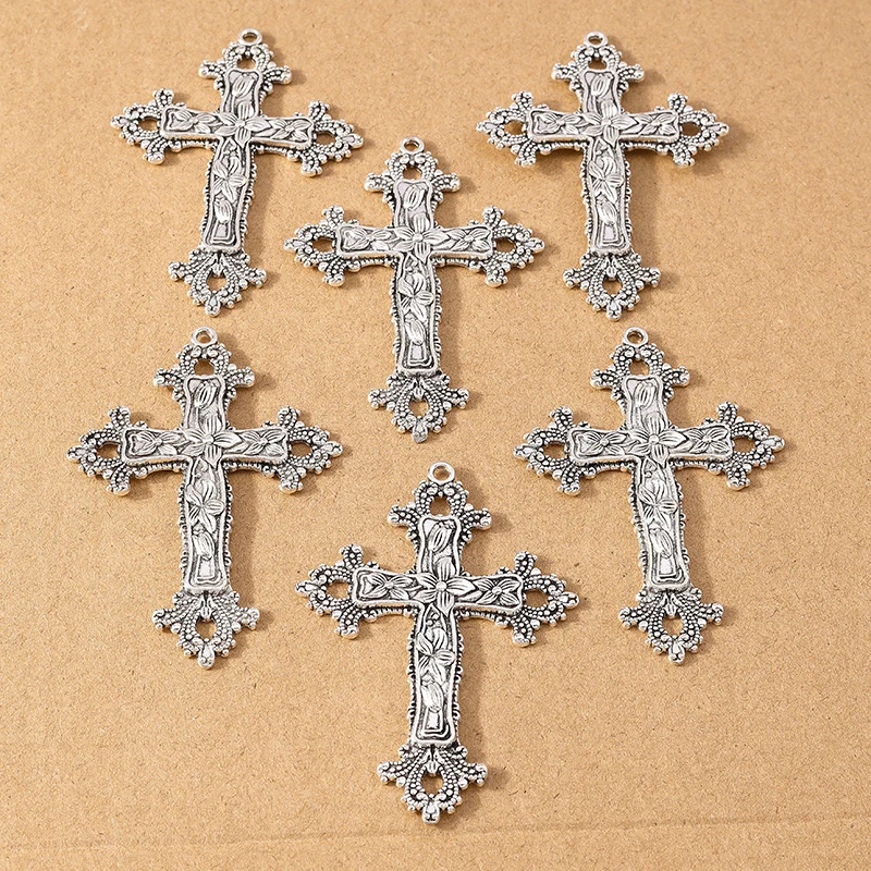 4pcs Gothic Metal Punk Religious Cross Charms Pendants for DIY Earrings Necklace Jewelry Making Accessories Supplies