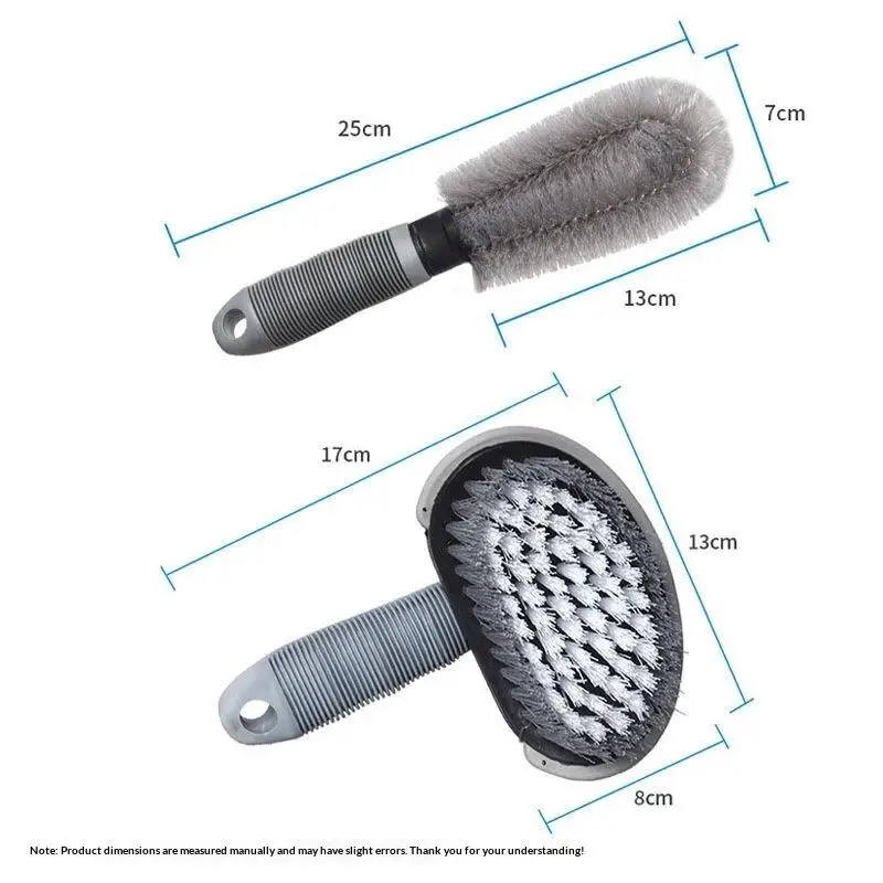 2-teiliges Multifunktionales Autoreifen-Reinigungsbürsten-Set mit Weichen Borsten für Motorrad, Fahrrad und SUV-Pflege – Detail 9