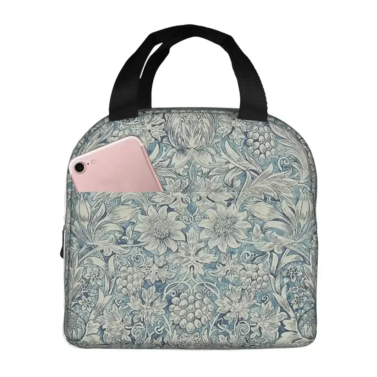 

William Morris Sunflower Lunch Bags Portable Insulated Oxford Cooler Floral Victorian Thermal Cold Food School Lunch Box