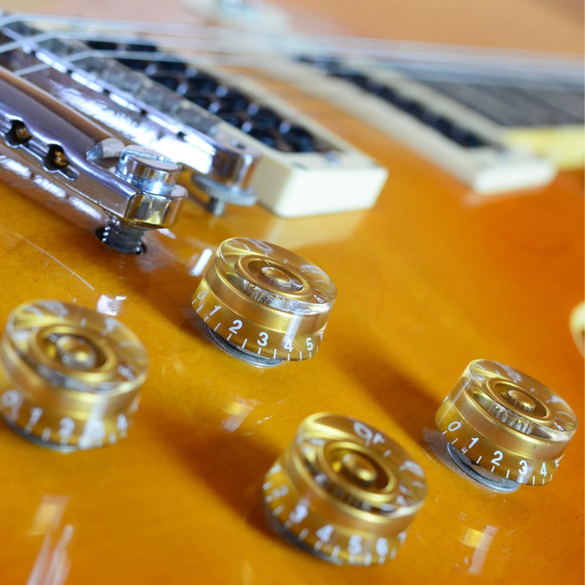 

4 Pcs Electric Guitar Volume Knob Pegs for Accessories Potentiometer Bass Knobs Yellow Replace