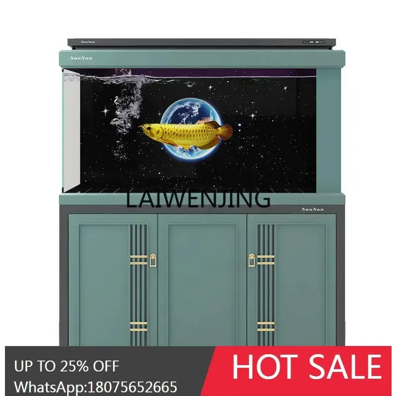 

LYN large ecological ultra-white arowana tank living room floor aquarium free of water change