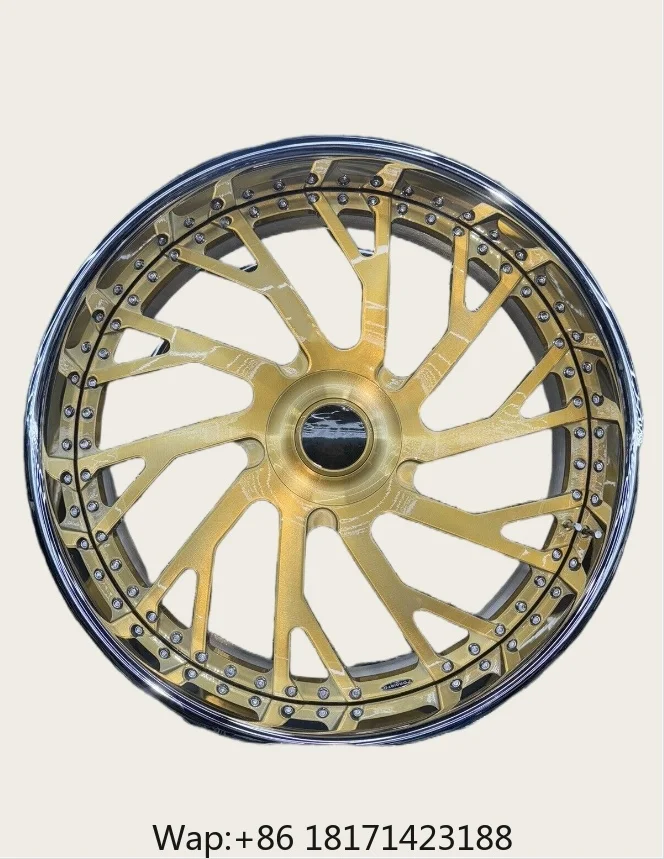 【Hot】 Custom 18-26 Inch 2-piece Forged Aluminum Alloy Wheels Gold Rims Inch Custom Forged Wheels Chrome Wheel Concave Rims