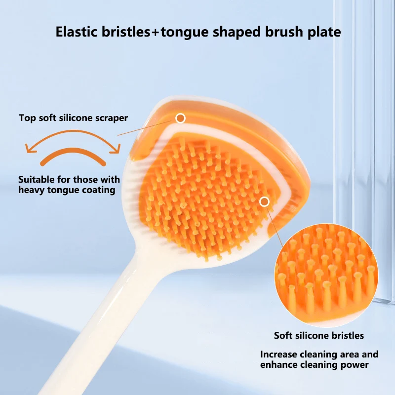 1PC/4PCS Double-sided Silicone Tongue Scraper For Oral Hygiene Care Tongue Cleaner Brush To Remove Tongue Coating Food Debris