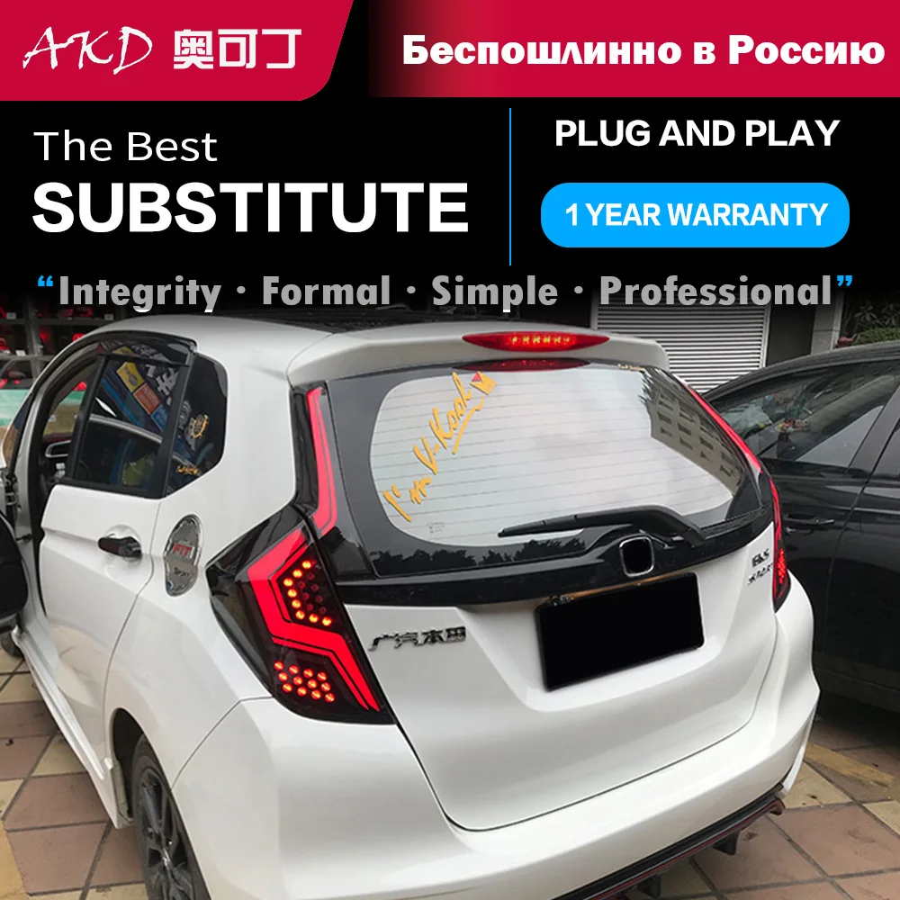 Auto Parts For Honda Fit JAZZ GK5 Taillight 2014-2019 latest Styling DRL Brake reversing light Car Accesorios Modified