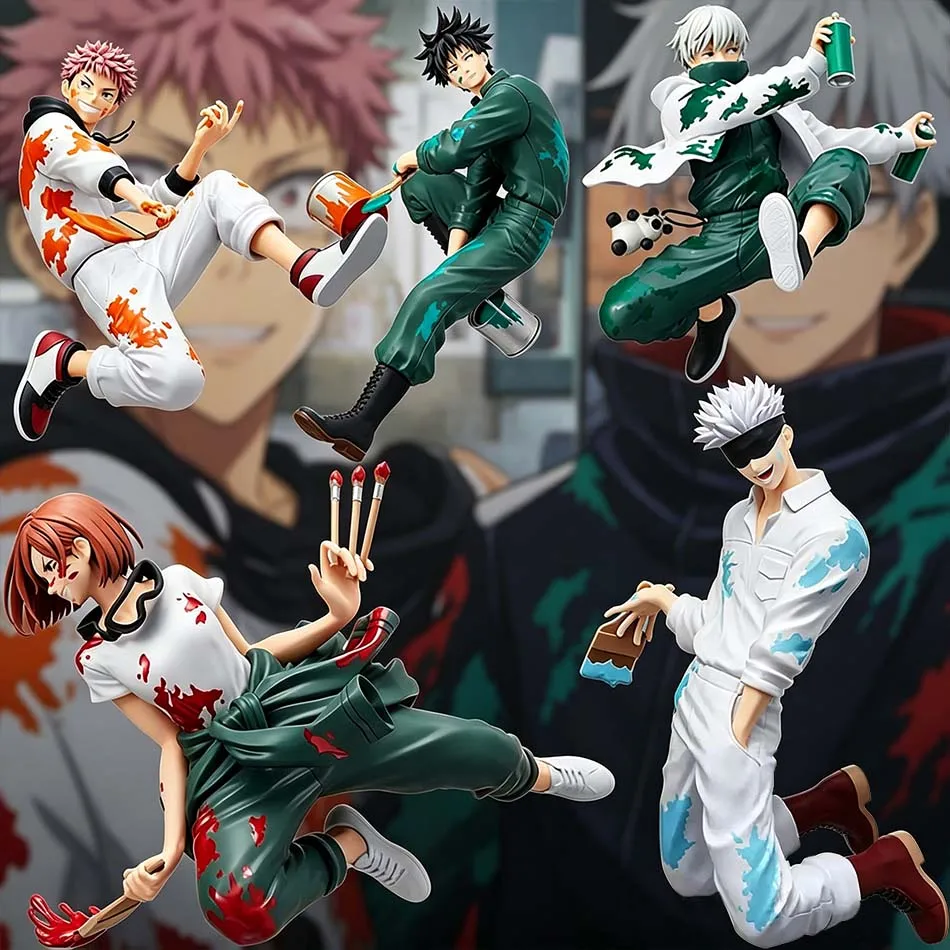 Hot In Stock Original Jujutsu Kaisen GRAFFITI BATTLE Fushiguro Megumi Kugisaki Nobara Panda Gojo Satoru Anime Figures Toys