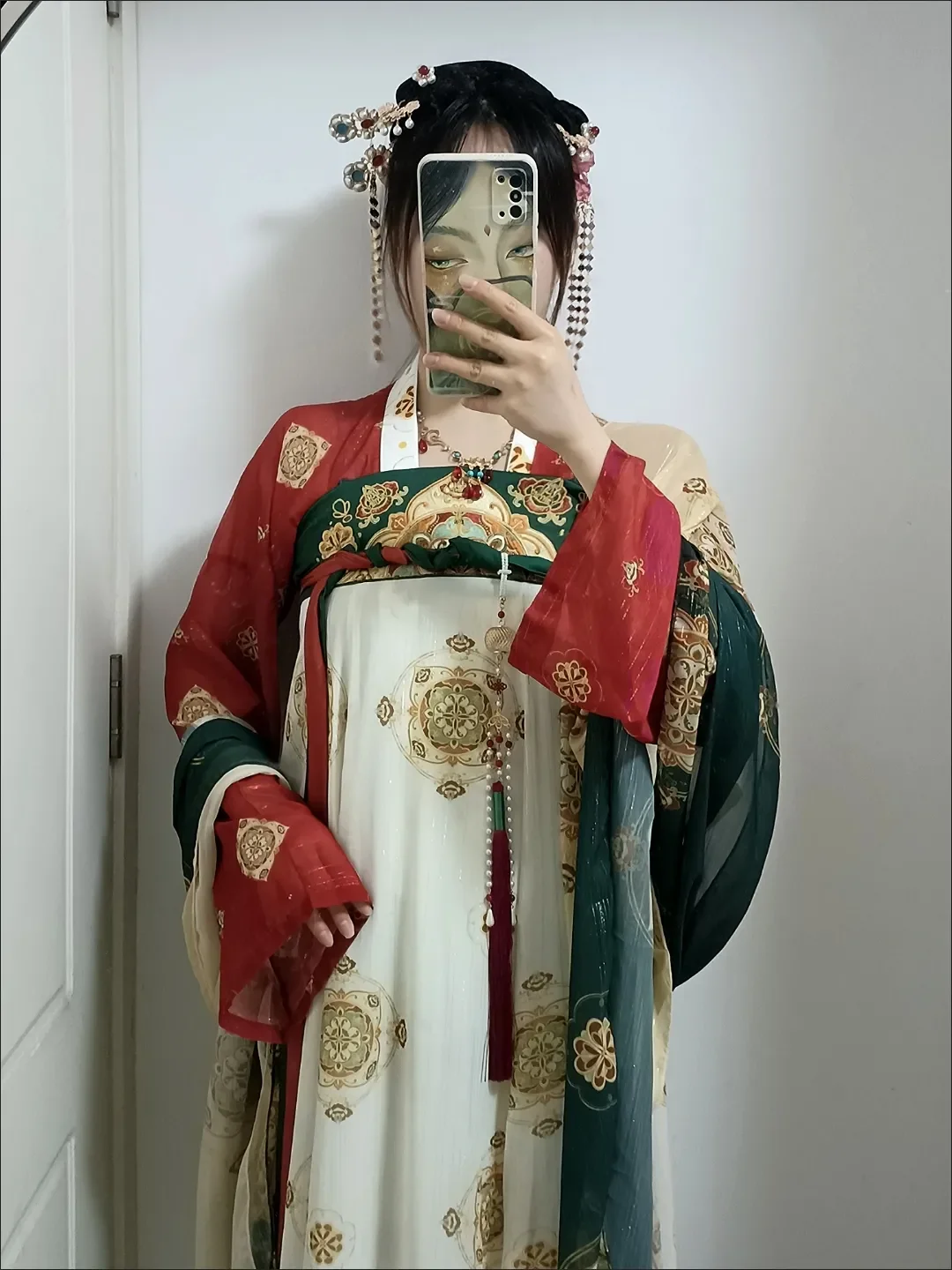 تانغ دعوى Hanfu فستان التقليدية الصينية الصدر طول معطف طويل الأكمام المطرزة الربيع و الصيف نمط الشعبية هالوين Hanfu