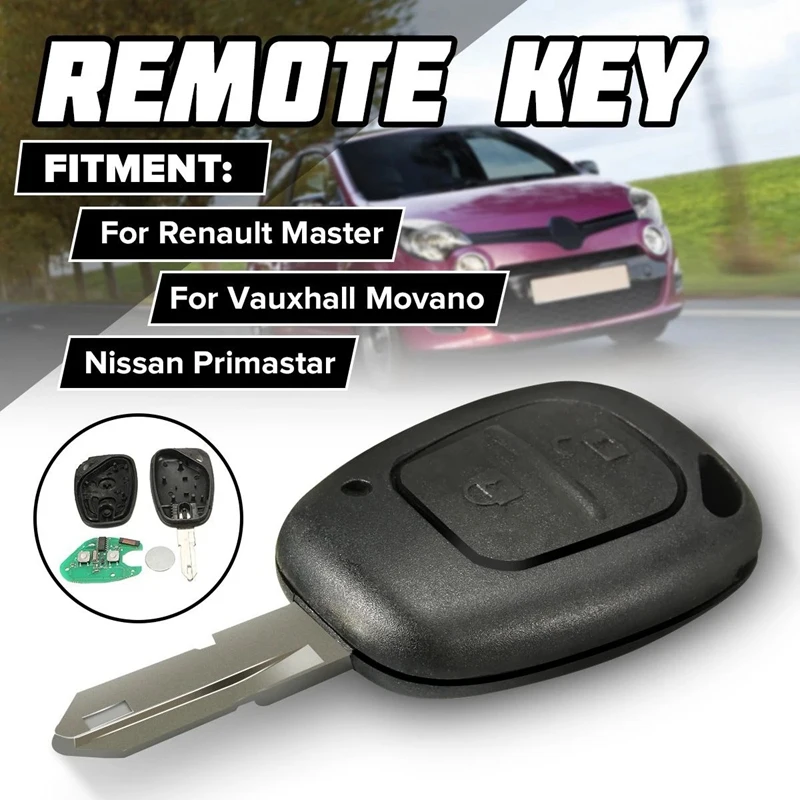 2 BTN Smart Remote Key Fob For Renault Master Trafic For Vauxhall Movano Interstar PCF 7946AT Chip Auto Smart Control