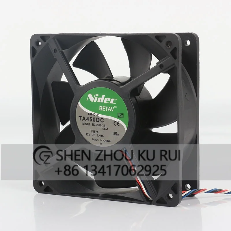 Cooling fan B35502-35 Nidec 5V 24V 48V DC 12V 1.40A AC EC 12038 120X120X38MM 12CM High air volume temperature-controlled chassis