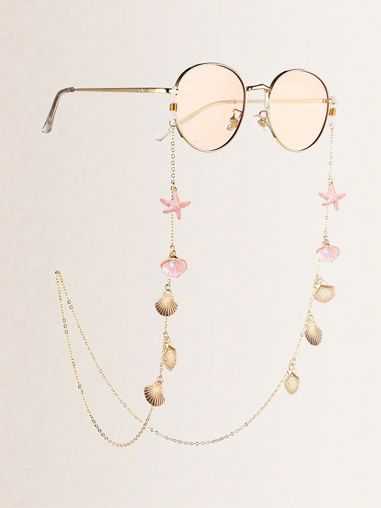 Fashionable Elegant Metal Starfish Shell Eyeglass Chain Simplicity Individuality Portable Anti Detachment Glasses Accessories  ﻿