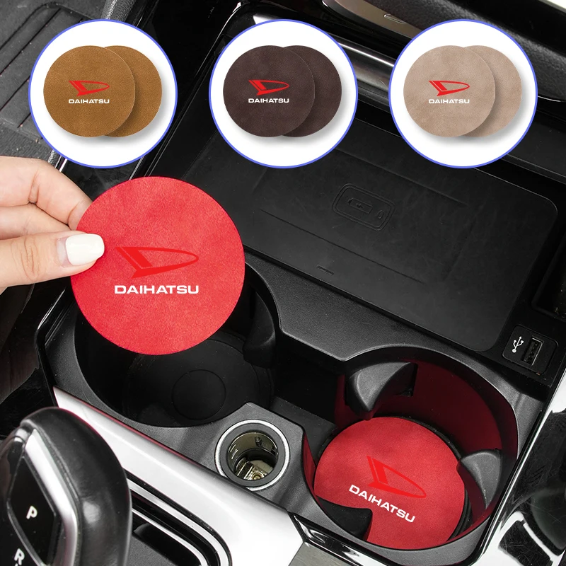 2Pcs Car Mounted Sheepskin Water Cup Pad Anti-skid Slot Pad For Daihatsu Terios Sirion Mira Materia Rocky YRV Feroza Charade