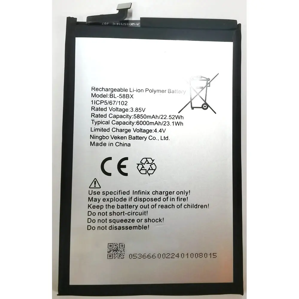 OriginaI BL-58BX Battery For infinix / X680/Hot 9 Play/Hot 10 Play/X688B/X688C/Smart 5 Cell Phone