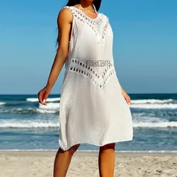 Vestido playero informal para mujer, ropa para cubrir Bikini, Vestido corto de playa a la moda, novedad de verano 2024