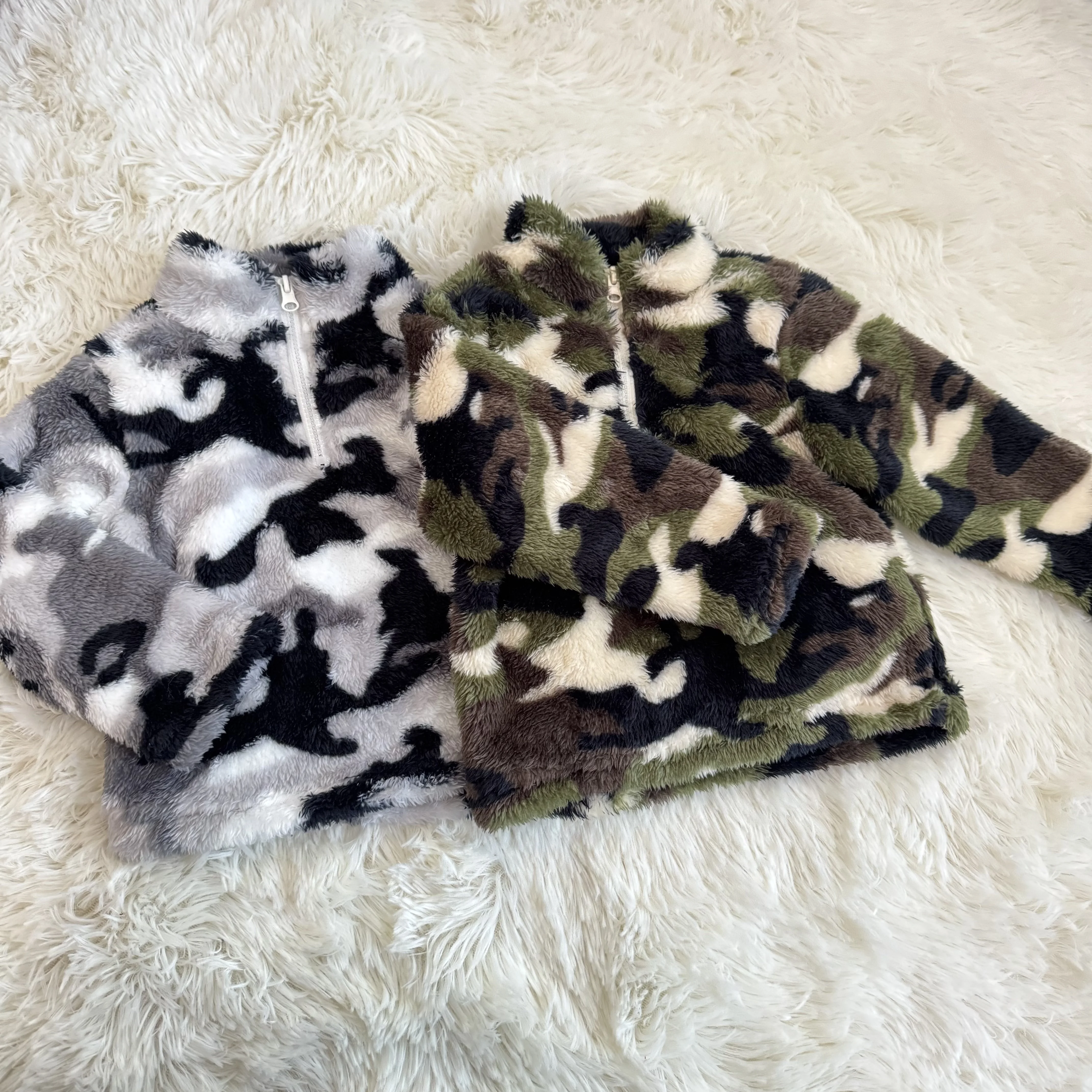 

z1122-15 BT0737 Wholesale New Arrival baby boy clothes Matching Plush coat zipper long-sleeved top Summer Boutique girls top