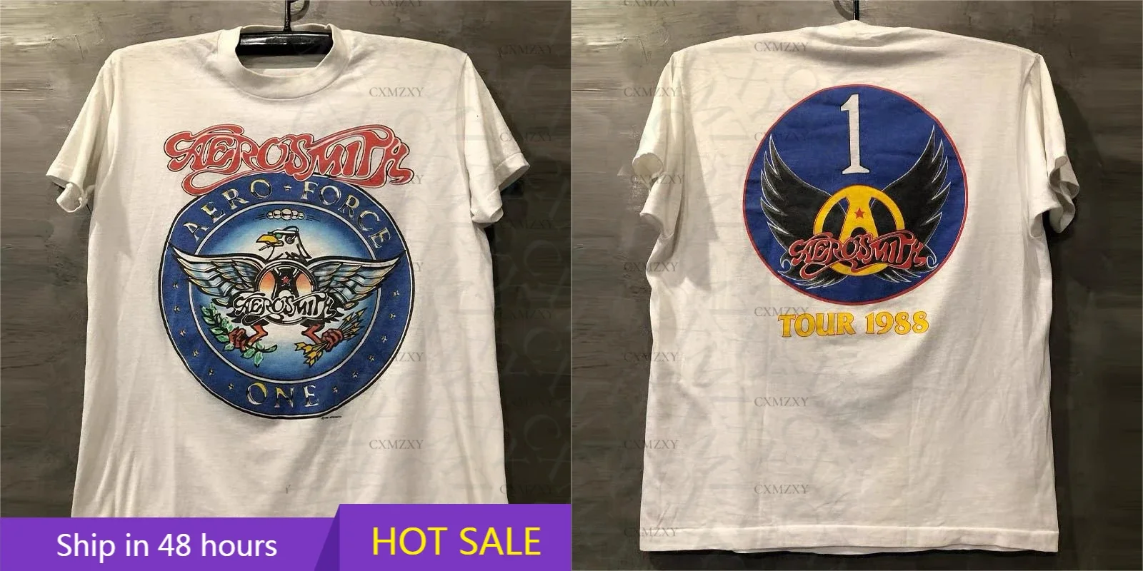 

Aerosmith Aerosmith High Street Trend Rock Band Vintage Vintage Men's and Women's Summer Cotton Casual Sports Short Sleeve