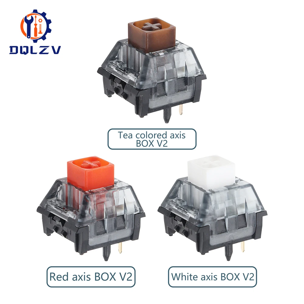Kailh Box V2 صندوق التبديل أبيض أحمر بني مفاتيح للوحة المفاتيح الميكانيكية المخصصة ذاتية الصنع 5Pin RGB متوافق مع مفاتيح Cherry MX