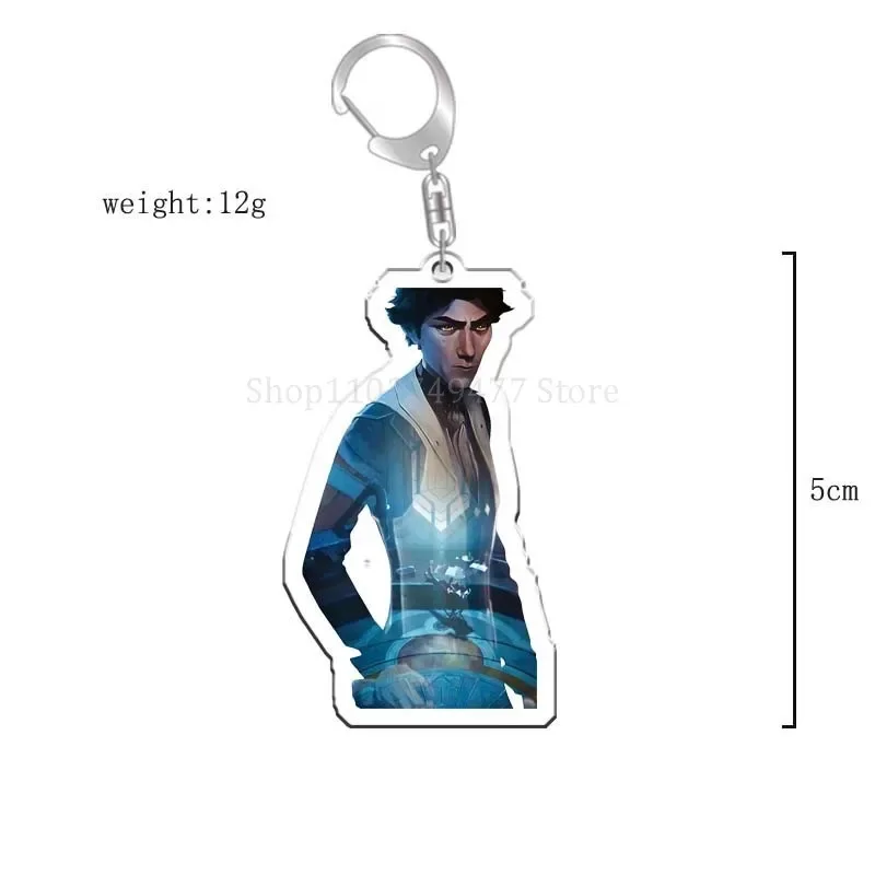 Arcane League of Legends LOL Keychain Acrylic Pendant Jinx Jayce Movie Anime Character Bag Key Phone Decoration Gift