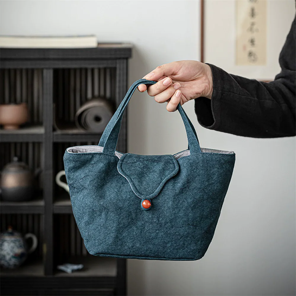 

Modular Tea Master's Satchel in Tie-Dye Canvas - Detachable & Thickly Padded, Portable Artisan Bag for Organized & Stylish Tea T