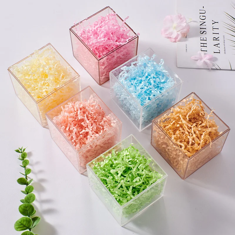 10/50g Multi color Wrinkle Lafite Grass Paper Scrap Gift Box Filling Party Wedding Candy Christmas Decoration paper