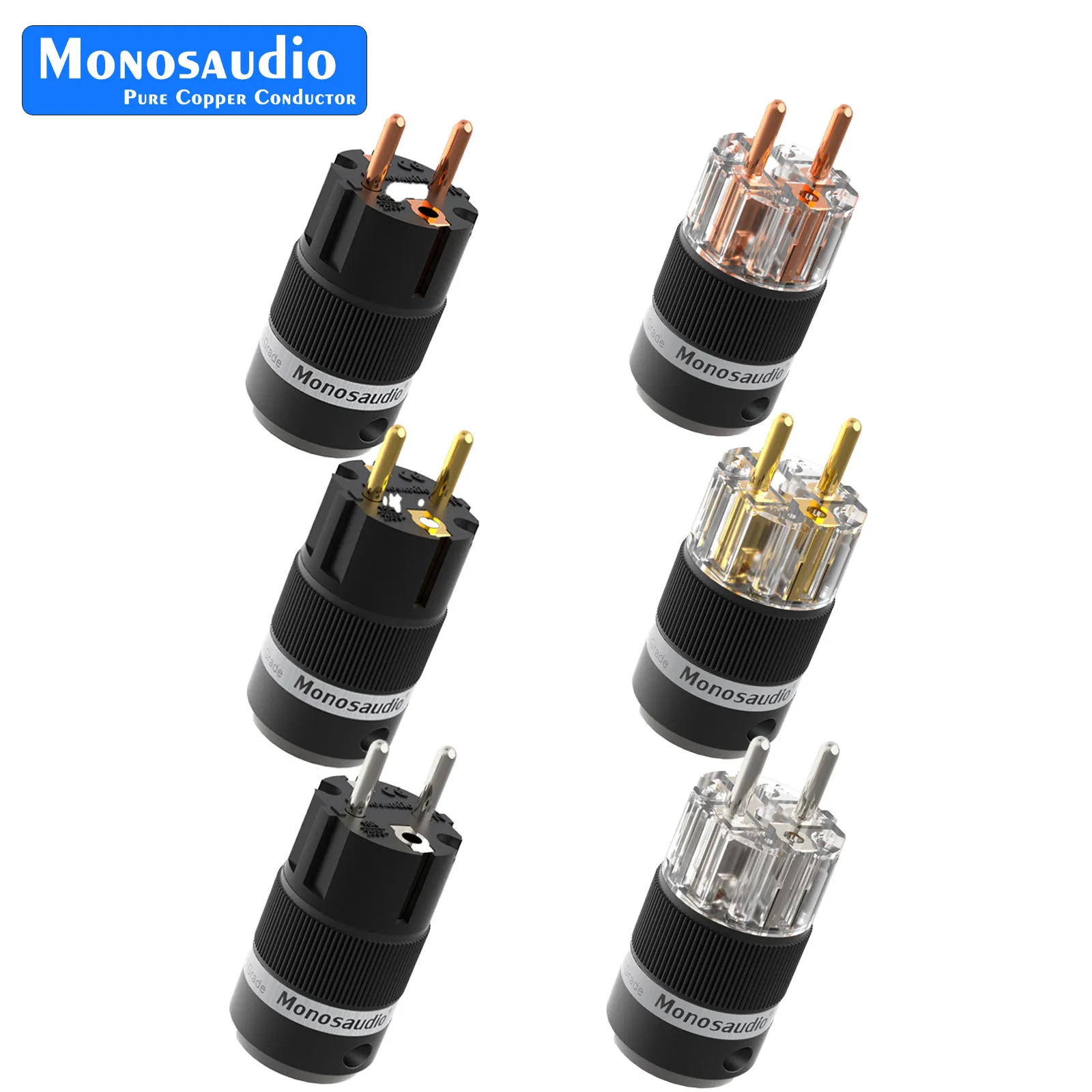 

Monosaudio High End Pure Copper EU AC Power Plug Schuko Power Outlet 250V 16A Screw Lock for Hifi Audio Cable