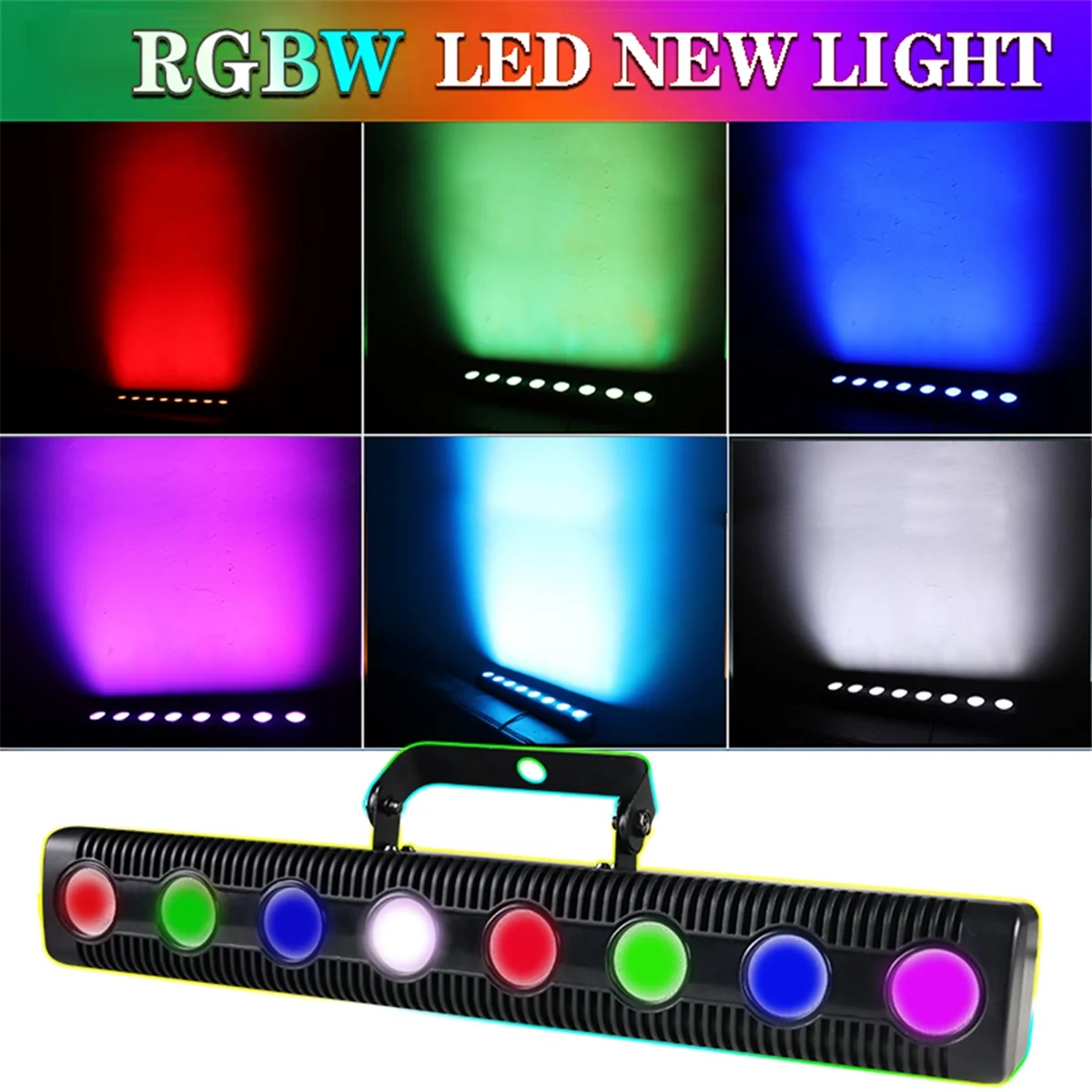 

8 LED RGBW 4IN1 DMX Wall Wash Lamp DJ Disco Party Par Stage Light Effect for Dance Bar Holiday Decorate(US PLUG)