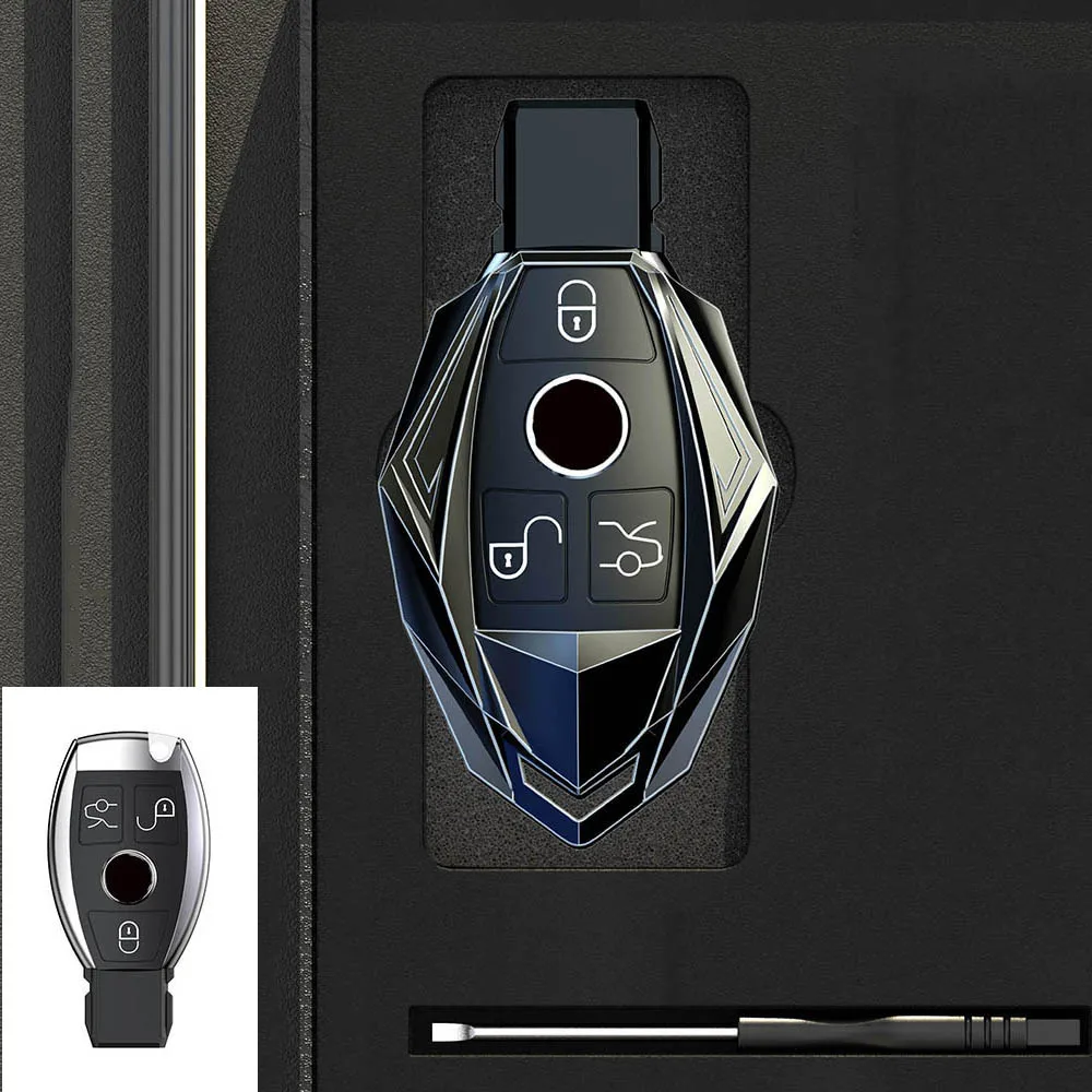 Zinc Alloy Car Key Case Cover Shell Fob For Mercedes Benz A B C E R Class GLS GLA GLK GLC CLS CLA AMG W204 W205 W212 W463 W176