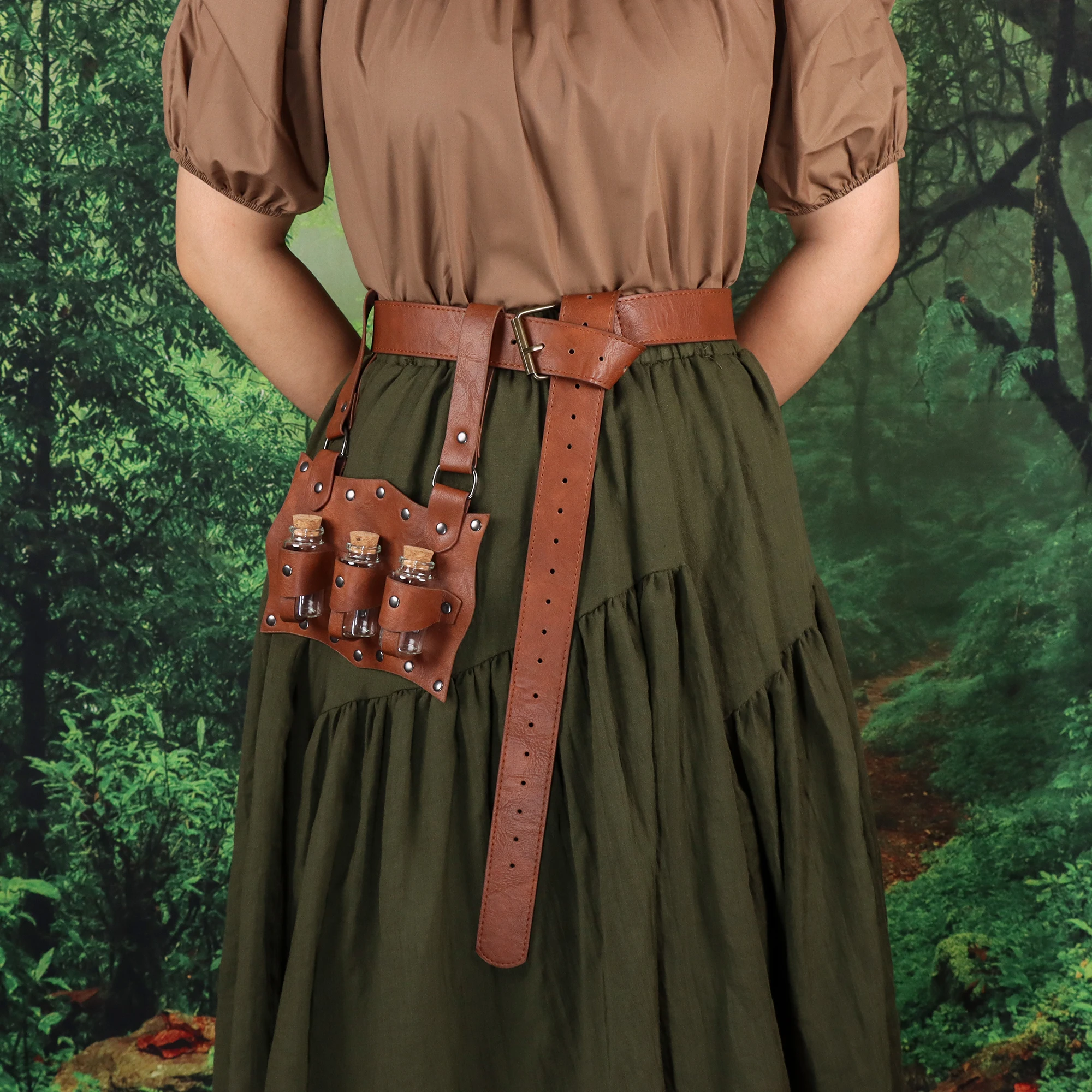 ヴィンテージコスプレ,中世のルネッサンス,スチームパンク,ベルト,ポーションボトルホルダー,ハロウィーンの魔女のアクセサリー