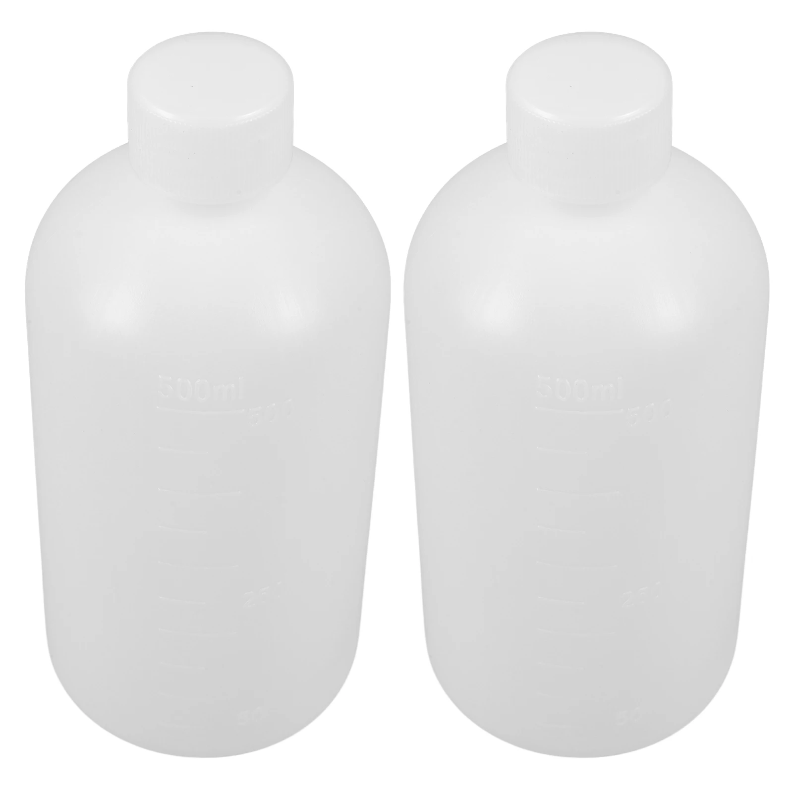 

2pcs 500Ml Thickened Hdpe Plastic Reagent Bottle Leak-Proof Narrow Mouth Lab Container Storage For School Hospital