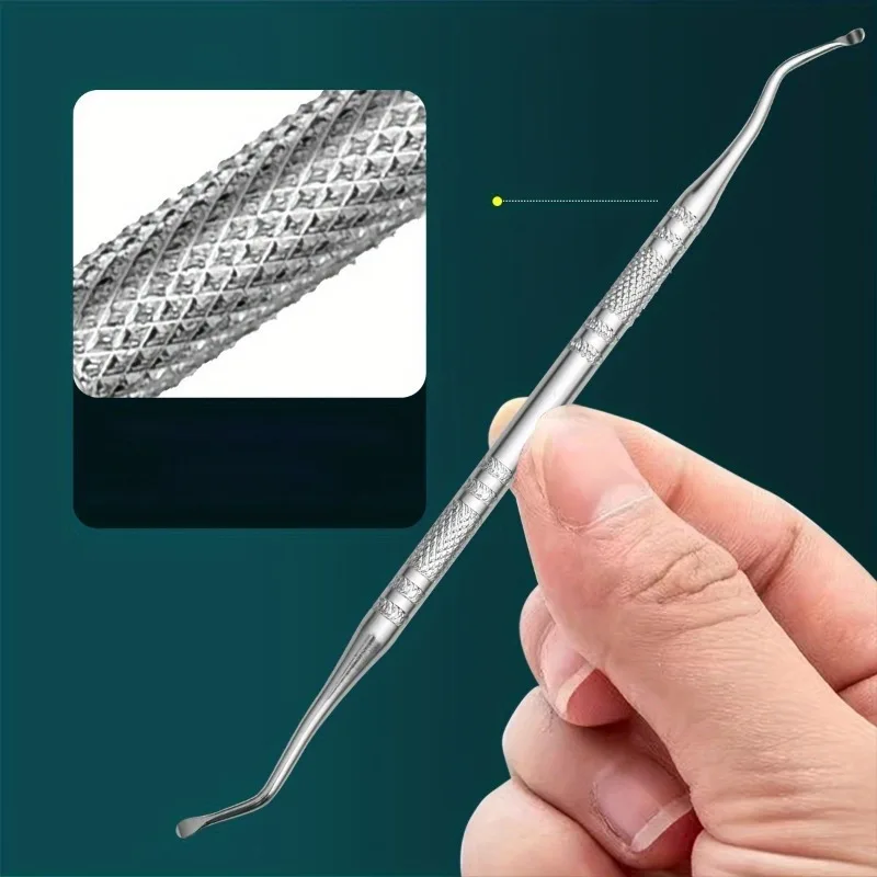 2pcs Professional Pedicure Tools Set: Nail Groove Cleaner, Nail File, and Toenail Lifter - Anti-Slip Design for Safe Nail Care