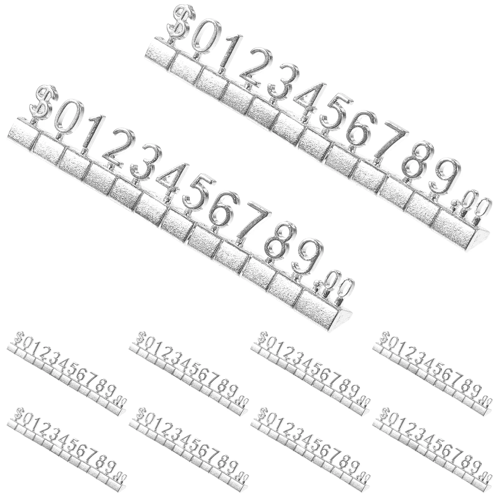 Metall-Preisschild, Zahlen, Glod-Schilder für den Laden, Blockwürfel, Preisschild, Ständer, Präsentation, Würfel, Schmuck, Show-Rack