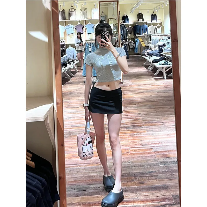Women High Waist Slim Short Skirt Sexy Tight Fitted Hip Skirts Sports Culottes Split Vacation A-line Casual Simple Mini Skirt