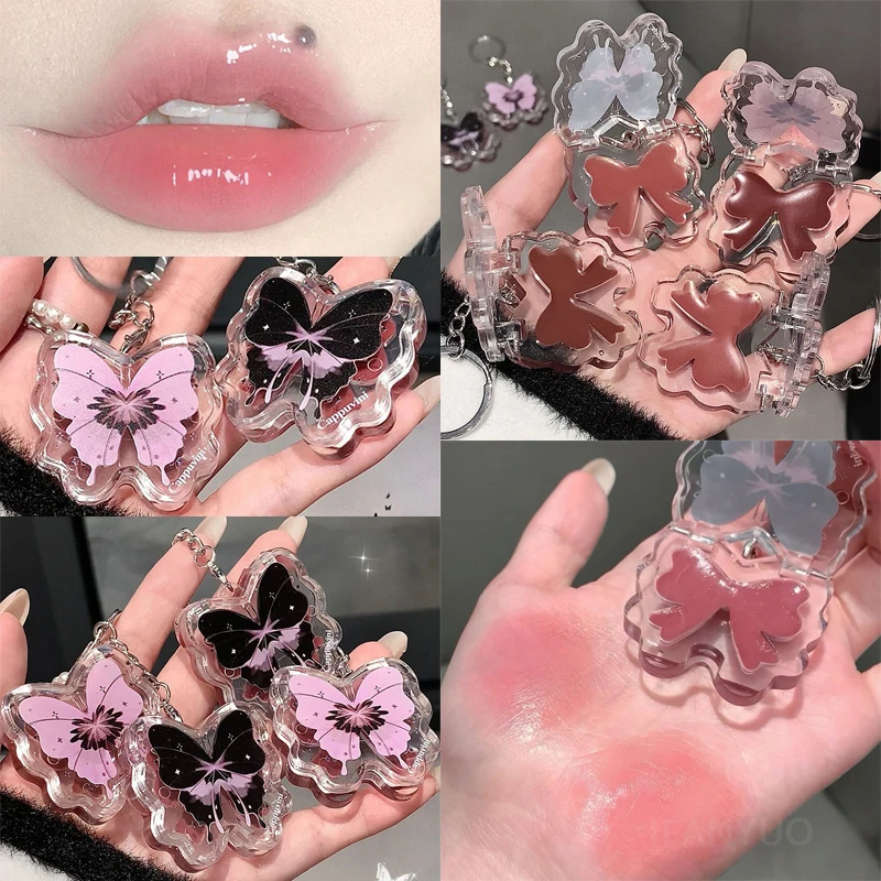 Butterfly Jelly Mirror Water Lip Gloss Portable Moisturizing Lip Balm Waterproof Liquid Lipstick Lipgloss Makeup Korean Cosmetic