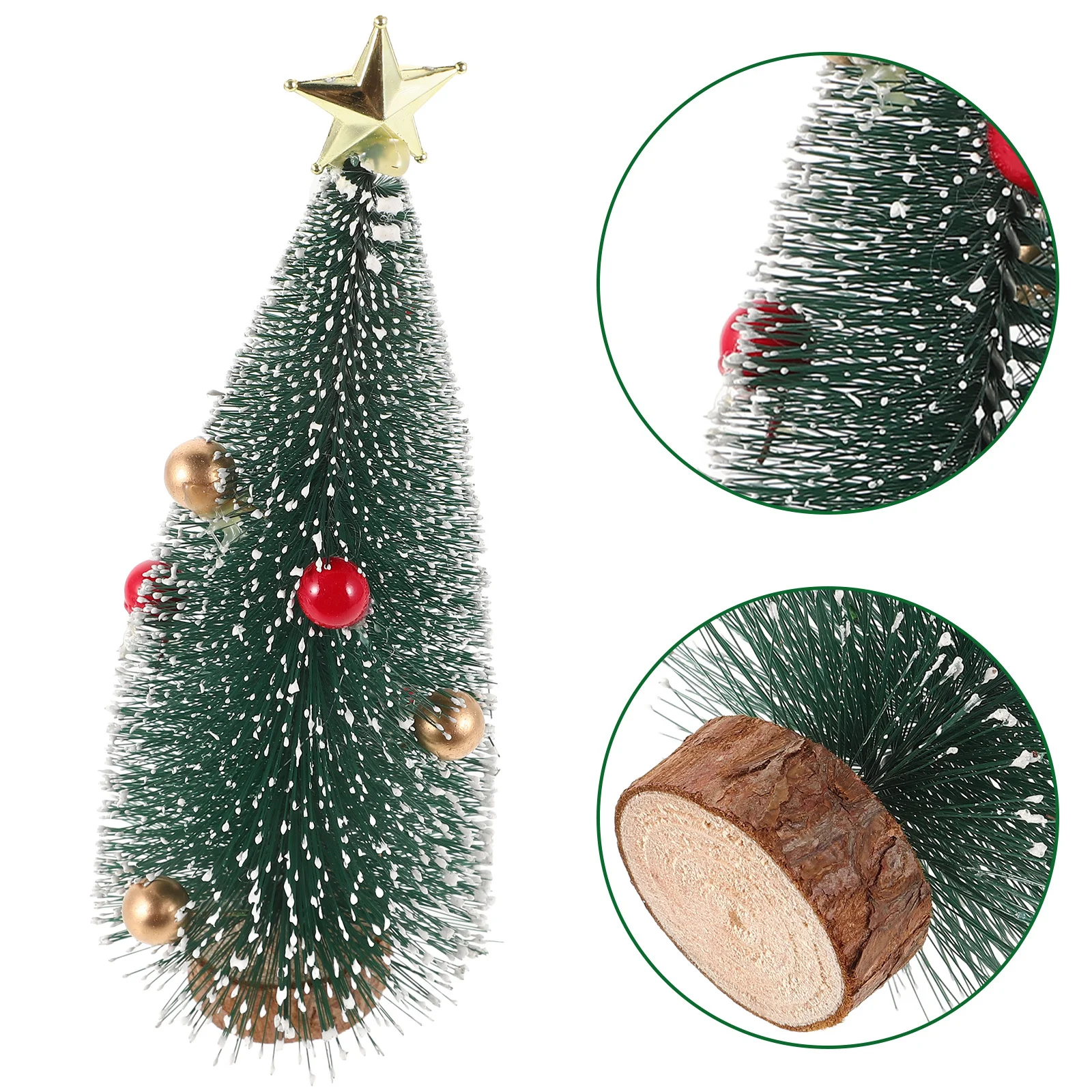 

Mini Pine Tree Decor Artificial Snow Bottle Brush Christmas Trees Small Tabletop Winter Xmas Desktop Decoration Holiday Village